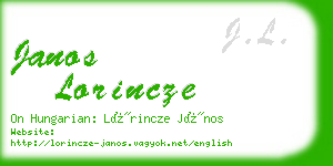 janos lorincze business card